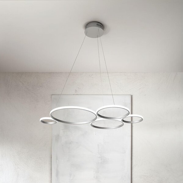Ondaluce - LED stmievateľný závesný luster na lanku POIS LED/60W/230V strieborná
