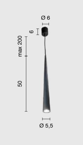 Ondaluce - Závesné svietidlo na lanku NOA 1xGU10/20W/230V priemer 5,5 cm čierna