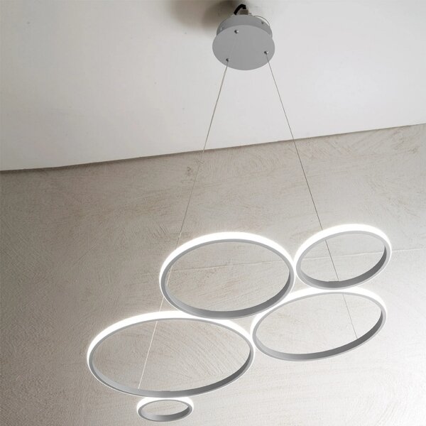 Ondaluce - LED stmievateľný závesný luster na lanku POIS LED/60W/230V strieborná