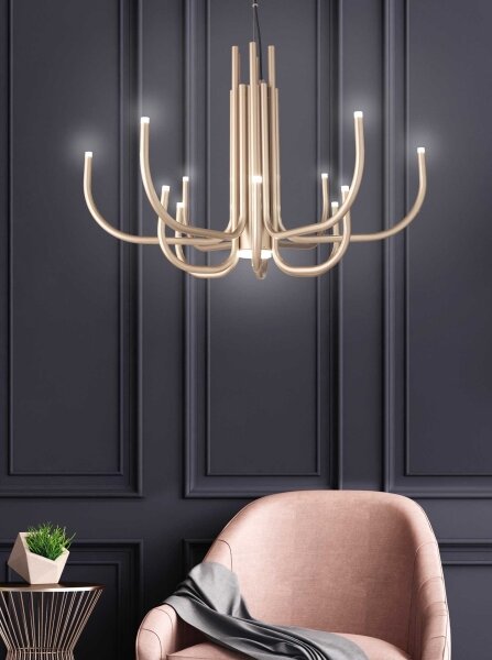 Ondaluce - LED stlmiteľný luster na lanku NOUVEAU LED/35W/230V pr. 78 cm zlatý