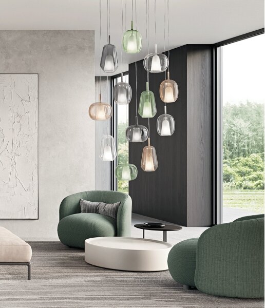 Ondaluce - Závesný luster na lanku THELMA 1xE27/15W/230V pr. 19,5 cm zlatá/číra