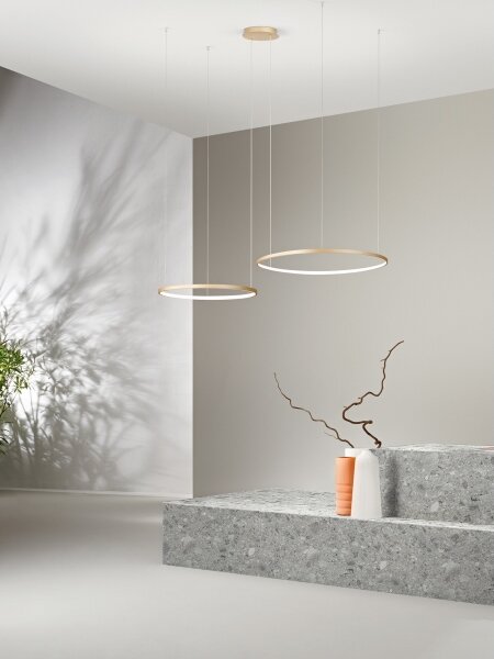 Ondaluce - LED stmievateľný luster na lanku SOEL LED/28W/230V + LED/38W zlatá