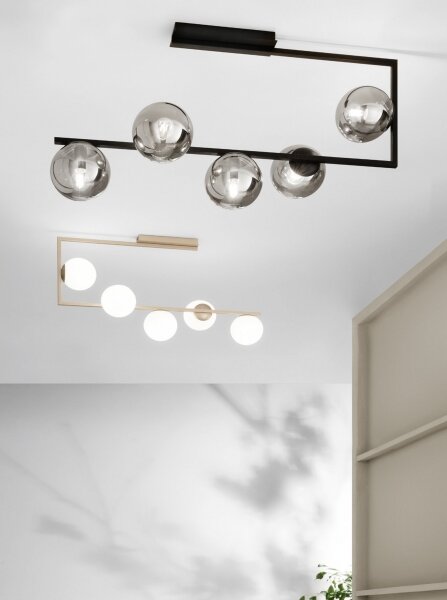 Ondaluce - Luster na tyči MONILE 5xE14/10W/230V zlatá/biela