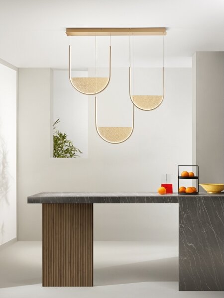 Ondaluce - LED stmievateľný luster na lanku LOTUS LED/70W/230V zlatá