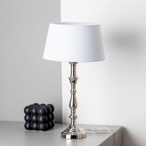 Brilagi - Stolová lampa CERIA 1xE27/60W/230V priemer 25 cm lesklý chróm/biela