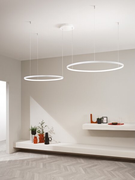 Ondaluce - LED Stmievateľný luster na lane SOEL LED/28W/230V + LED/38W biela