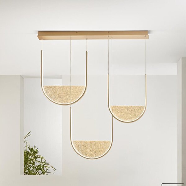 Ondaluce - LED stmievateľný luster na lanku LOTUS LED/70W/230V zlatá