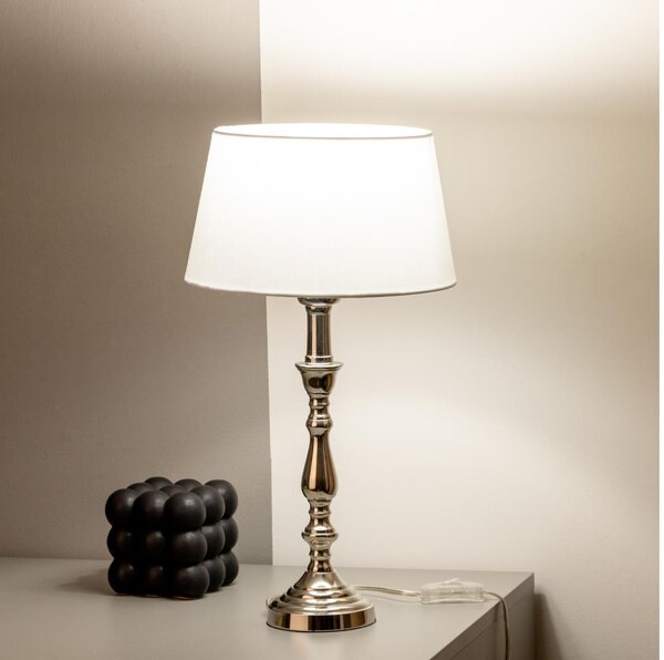 Brilagi - Stolová lampa CERIA 1xE27/60W/230V priemer 25 cm lesklý chróm/biela
