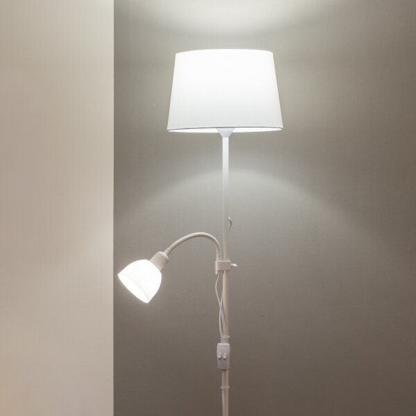 Brilagi - Stojacia lampa CERIA 1xE27/100W/230V + 1xE14/25W biela