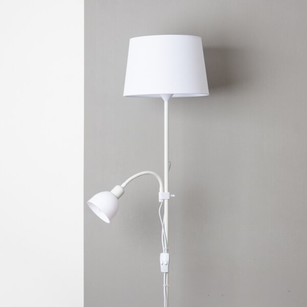 Brilagi - Stojacia lampa CERIA 1xE27/100W/230V + 1xE14/25W biela