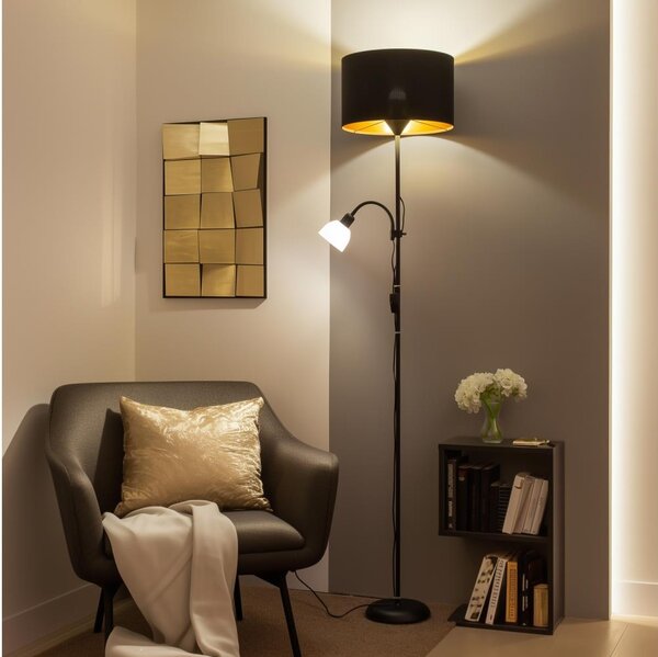 Brilagi - Stojacia lampa CERIA 1xE27/100W/230V + 1xE14/25W čierna