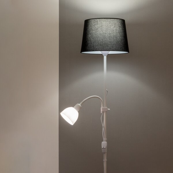 Brilagi - Stojacia lampa CERIA 1xE27/100W/230V + 1xE14/25W biela/čierna