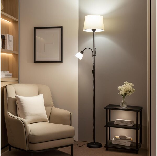 Brilagi - Stojacia lampa CERIA 1xE27/100W/230V + 1xE14/25W čierna/béžová