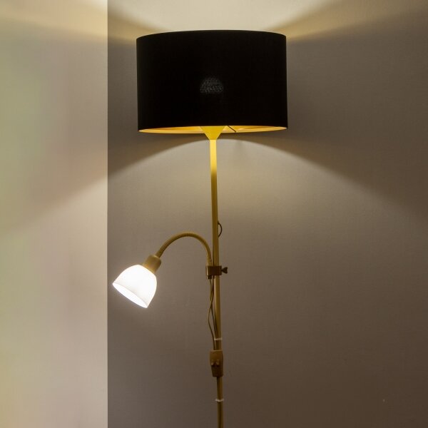 Brilagi - Stojacia lampa CERIA 1xE27/100W/230V + 1xE14/25W zlatá/čierna