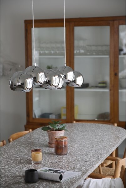 Markslöjd 109168 - Luster na lankách CUPOLO 7xE14/40W/230V lesklý chróm
