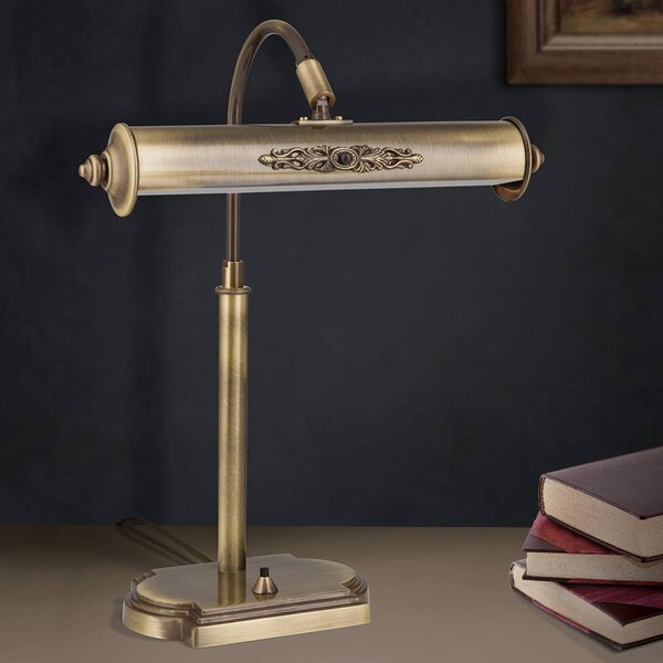 Lampa na písací stôl Picture starožitná mosadz, Hnedá / staromosadz, Pracovňa / Kancelária, Mosadz, Starožitný, Stolová lampa