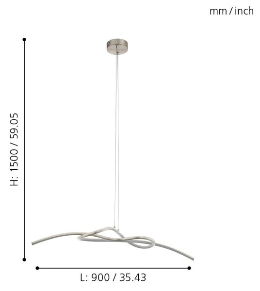 Eglo 97938 - LED Luster na lanku NOVAFELTRIA LED/16W/230V