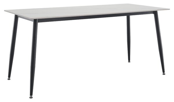 Kondela Jedálenský stôl, biely mramor/čierna, 160x80 cm, FLORENC TYP 2
