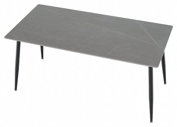 Kondela Jedálenský stôl, sivý mramor/čierna, 160x80 cm, FLORENC TYP 2