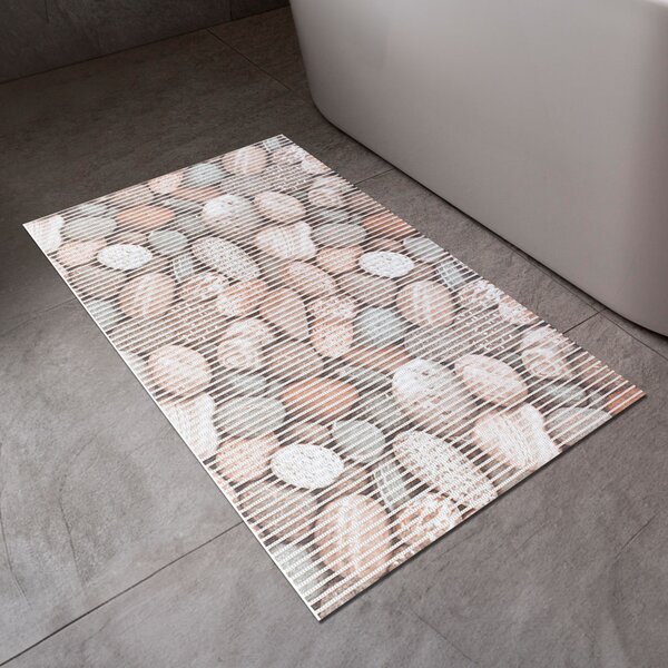 Kúpeľňová penová rohož / predložka PRO-019 Hnedočervené kamene - metráž šírka 65 cm