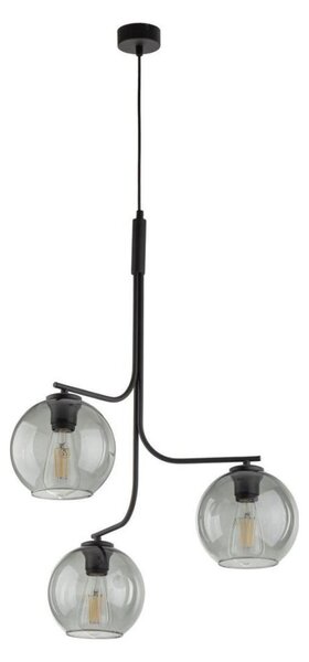 LED luster na lane CESAR 3xE27/15W/230V čierny/dymovo šedý