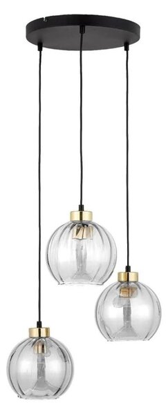 LED luster na lankách DEVI 3xE27/15W/230V čierna/číra