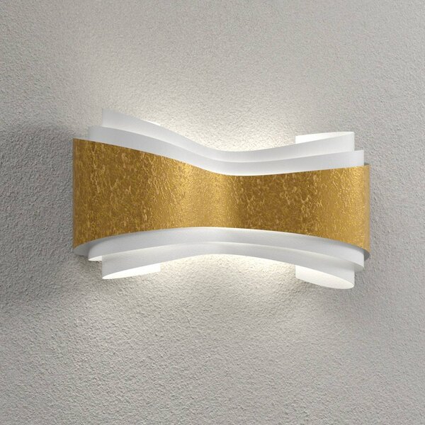 Elegantné dizajnové nástenné svietidlo Ionica, zlatý pás