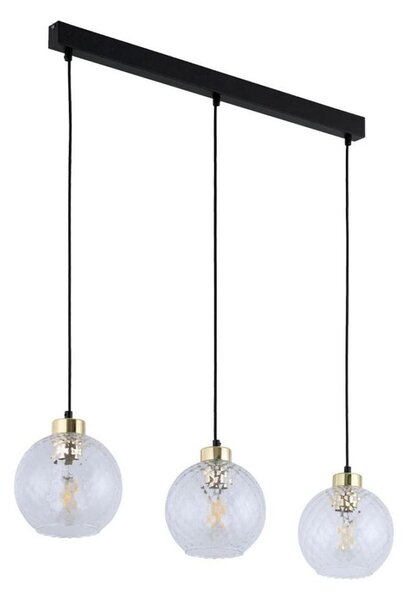 LED závesný luster na lanku DEVON 3xE27/15W/230V čierna/číra