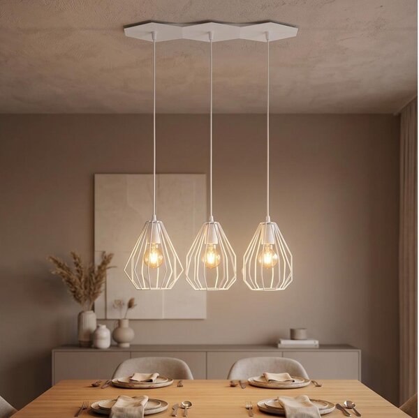 LED luster na lanku BRYLANT 3xE27/60W/230V biely