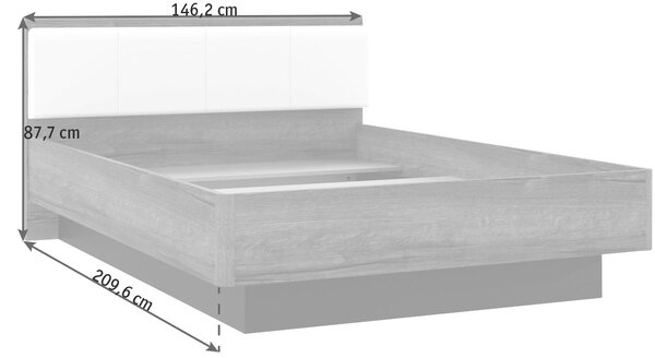 POSTEĽ, 140/200 cm čierna, biela, farba duba Carryhome - Postele