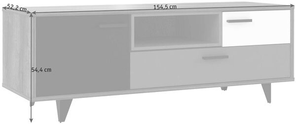 SKRINKA POD TV, sivá, zelená, čierna, biela, farba duba, 155/54/52 cm Carryhome - Detské izby
