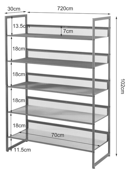 REGÁL NA TOPÁNKY, čierna, 72/102,5/30 cm Xora - Online Only drobný nábytok, Online Only