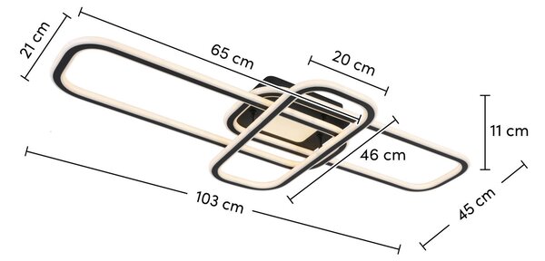 STROPNÉ LED SVIETIDLO, 103/46/11 cm Novel - Interiérové svietidlá