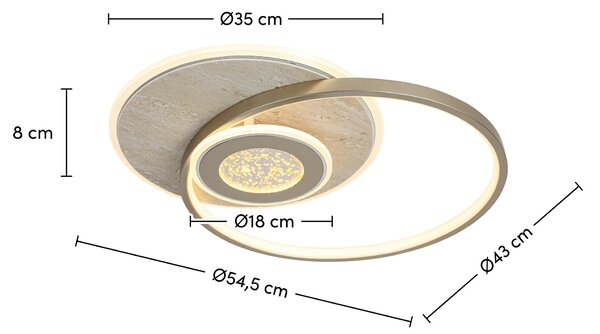STROPNÉ LED SVIETIDLO, 54,5/43/8 cm Novel - Interiérové svietidlá