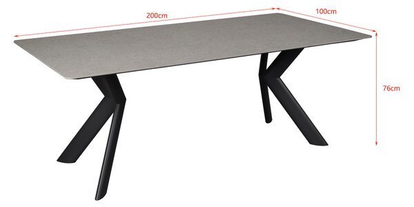 ZÁHRADNÝ STÔL, kov, keramika, 200/100/76 cm Amatio - Záhradné stoly