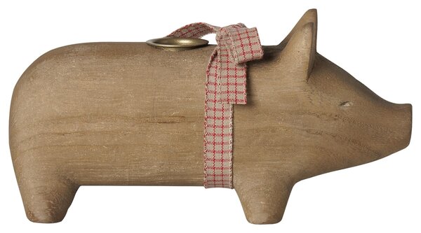 Svícen Wooden Nature Pig Medium