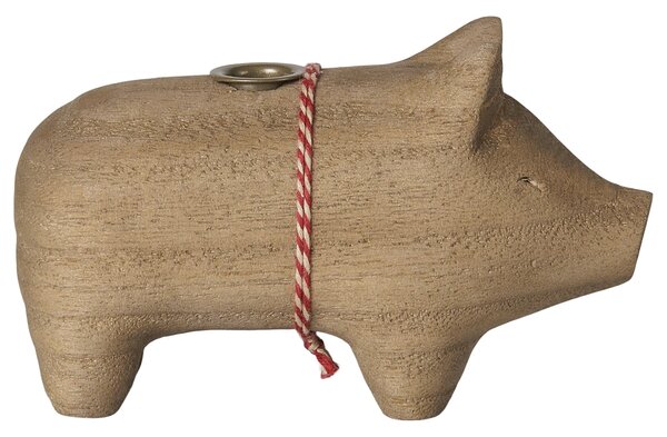 Svícen Wooden Nature Pig Small