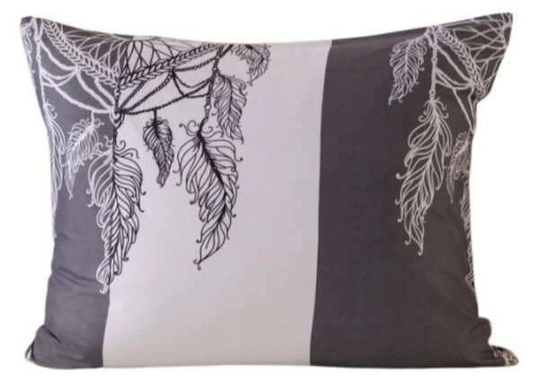 Obliečka na vankúš z mikrovlákna TIRSO 70x90 cm, sivo-biely