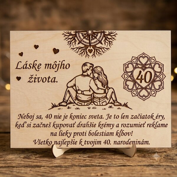 Vtipná drevená darčeková tabuľka - Láska môjho života