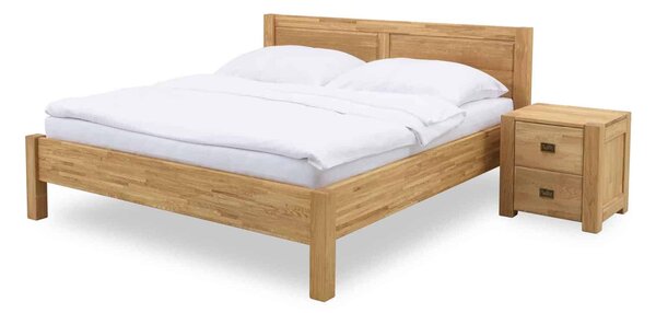 Masívna dubová posteľ Troja vrátane roštu - 140x200 cm