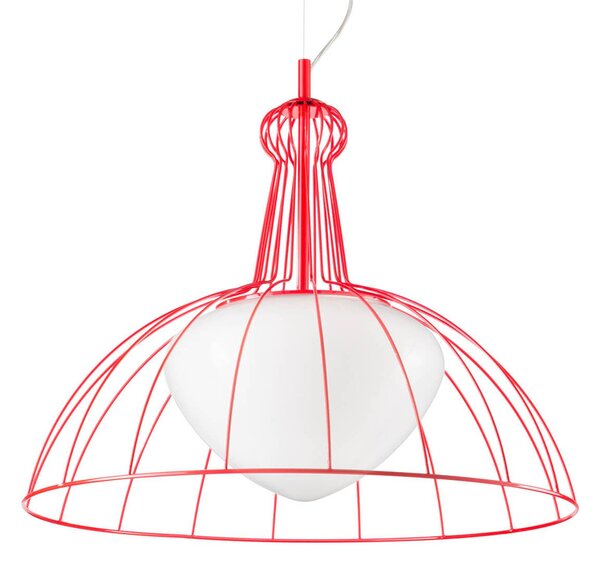 Červená dizajnová závesná lampa Lab made in Italy