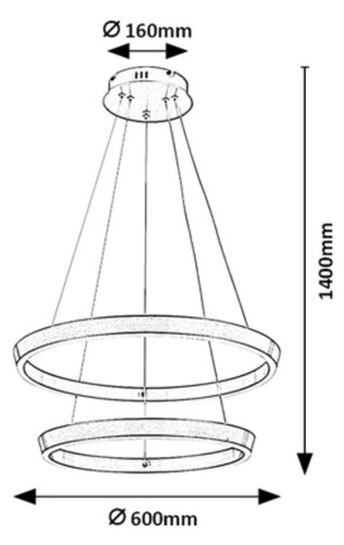 Rabalux 72403 LED závesné stropné svietidlo Nevira | 45W integrovaný LED zdroj | 3150lm | 3000-6500K | diaľkové ovládanie | stmievač | na lanku | hnedá