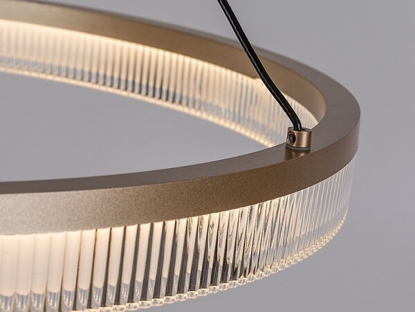 Rabalux 72471 LED závesné stropné svietidlo Rivona | 24W integrovaný LED zdroj | 1700lm | 3000-6500K | diaľkové ovládanie | stmievač | na lanku | zlatá
