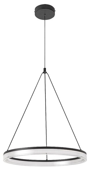 Rabalux 72478 LED závesné stropné svietidlo Seraphiel | 24W integrovaný LED zdroj | 1610lm | 3000-6500K | diaľkové ovládanie | stmievač | na lanku | čierna