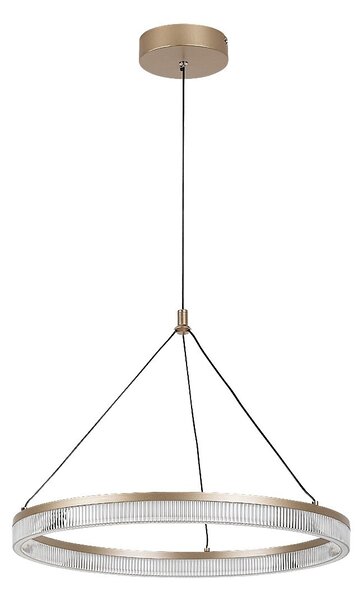 Rabalux 72471 LED závesné stropné svietidlo Rivona | 24W integrovaný LED zdroj | 1700lm | 3000-6500K | diaľkové ovládanie | stmievač | na lanku | zlatá