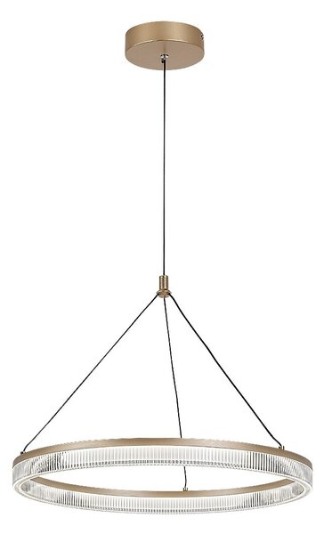 Rabalux 72471 LED závesné stropné svietidlo Rivona | 24W integrovaný LED zdroj | 1700lm | 3000-6500K | diaľkové ovládanie | stmievač | na lanku | zlatá
