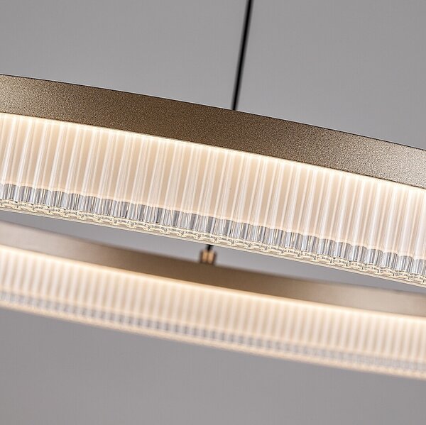 Rabalux 72471 LED závesné stropné svietidlo Rivona | 24W integrovaný LED zdroj | 1700lm | 3000-6500K | diaľkové ovládanie | stmievač | na lanku | zlatá