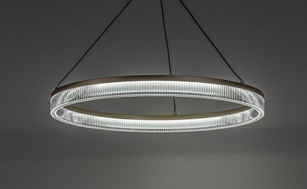 Rabalux 72471 LED závesné stropné svietidlo Rivona | 24W integrovaný LED zdroj | 1700lm | 3000-6500K | diaľkové ovládanie | stmievač | na lanku | zlatá
