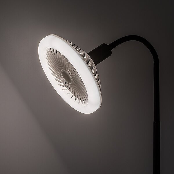 Rabalux 74031 stojacia lampa Venturo | 16W E27 | 1600lm | 3000-6500K | vypínač | čierna