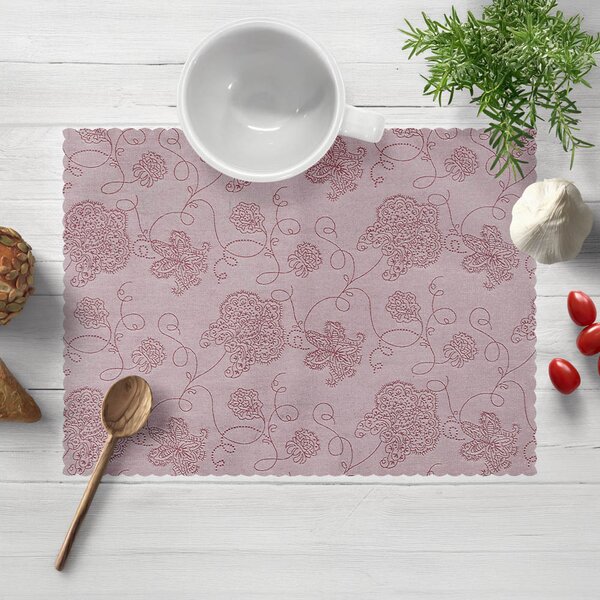 Biante Teflónové prestieranie na stôl TF-138 Hnedovínové kvetované ornamenty na starofialovom 30x40 cm